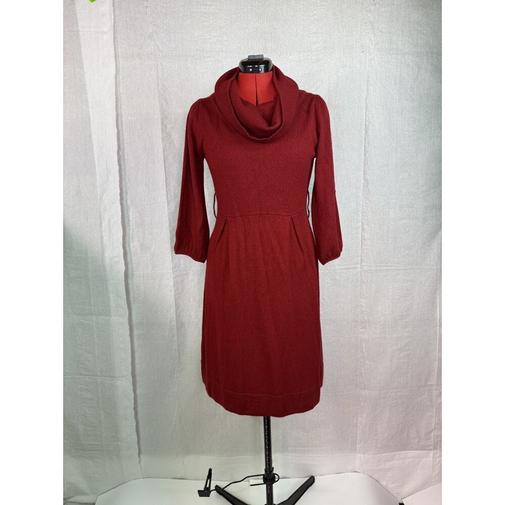 Alyx Limited Womens Medium Sweater Dress Red Cowl Neck Acrylic C611